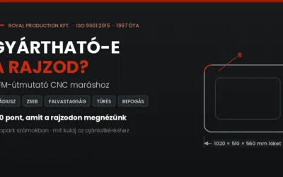 KEZDŐLAP 5 Gyártható-e a rajzod? DFM-útmutató CNC maráshoz: tűrések, rádiuszok, falvastagságok, befogás